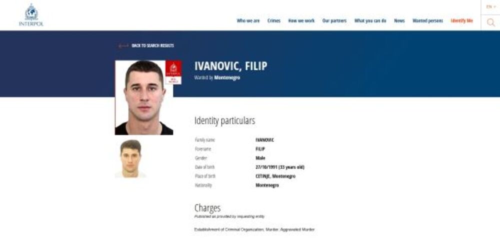 Filip Ivanović poternica