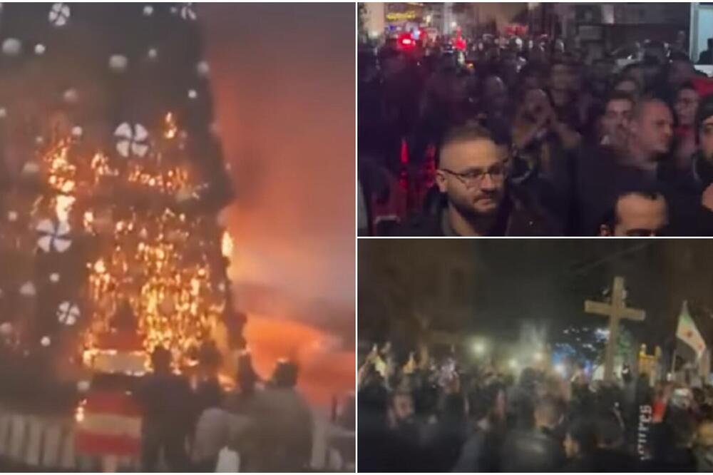 Džihadisti spalili božićnu jelku uoči Badnjeg dana, besni hrišćani izašli na ulice: Jezive scene iz Damaska (VIDEO)