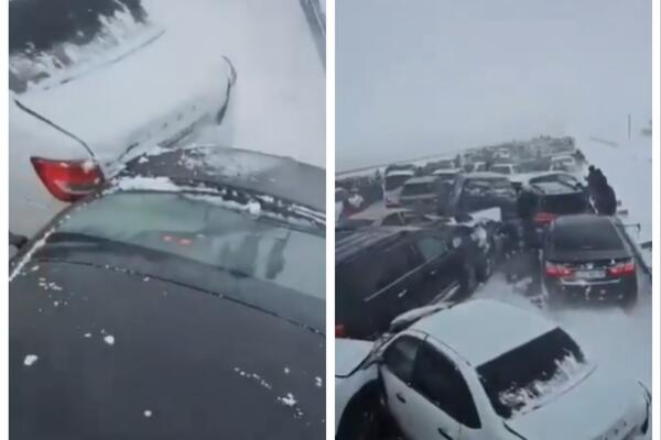 Neverovatan lančani sudar na autoputu: Magla i led prouzrokovali haos neviđenih razmera u Kazahstanu (VIDEO)