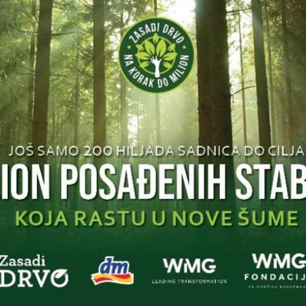 PROJEKAT ZASADI DRVO: U 6. ciklusu stižemo do cilja, a to je MILION POSAĐENIH STABALA KOJA RASTU U NOVE ŠUME