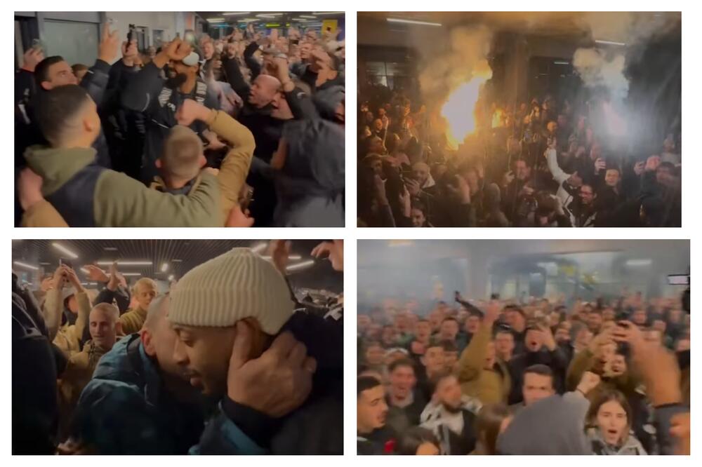 Grobari napravili feštu na aerodromu "Nikola Tesla" u četiri ujutru - "uzmi Željko evrotitulu!" (Video)