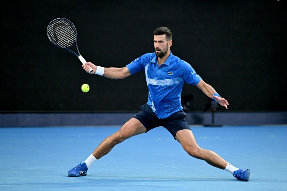 Novak Đoković na meču protiv Tomaša Mahača