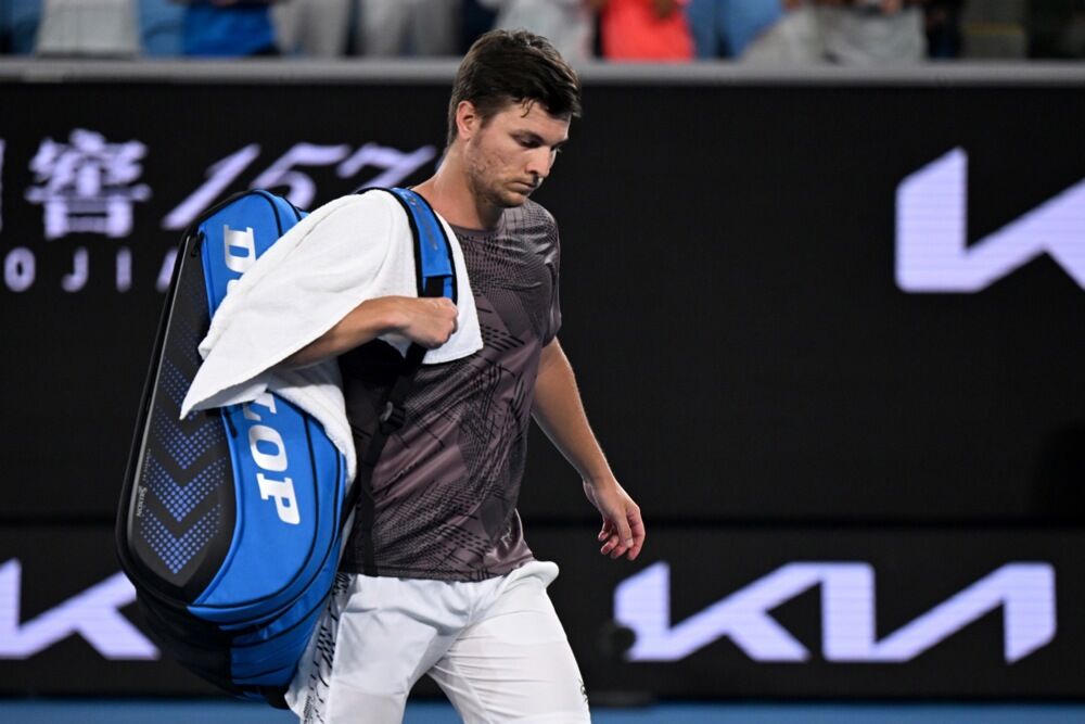 Miomir Kecmanović na meču protiv Holgera Runea