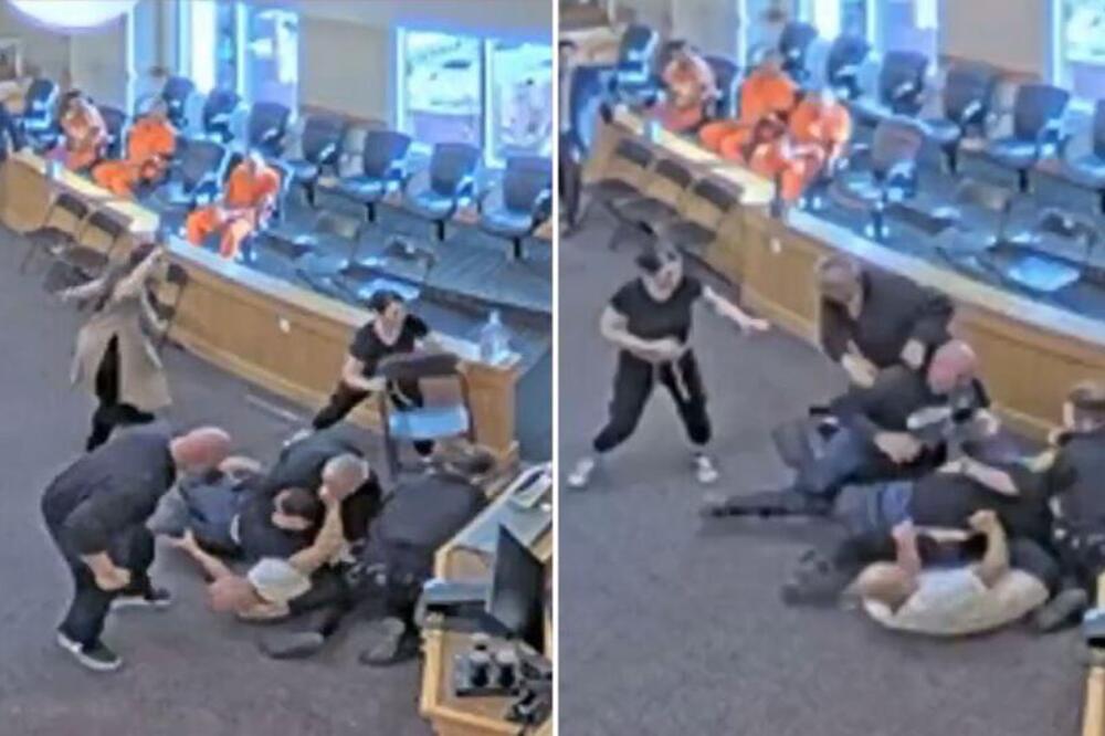 "Ubio je moju sestričinu kao kukavica!": Opšta tuča i žestoka makljaža u sudnici, zaleteli se na ubicu (VIDEO)