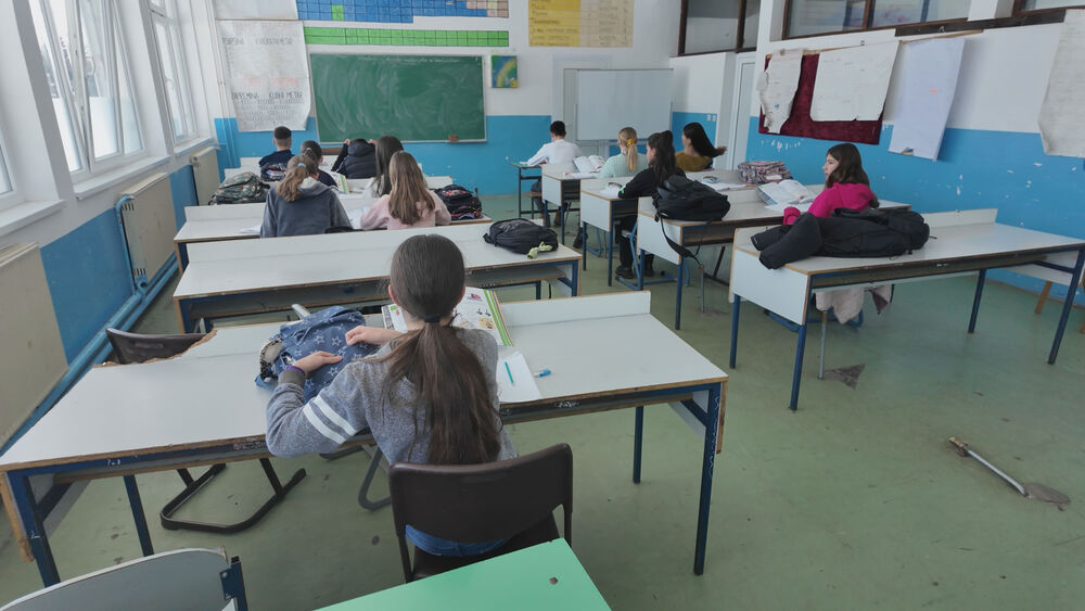 Učenici, Škola, Đaci, Sneg