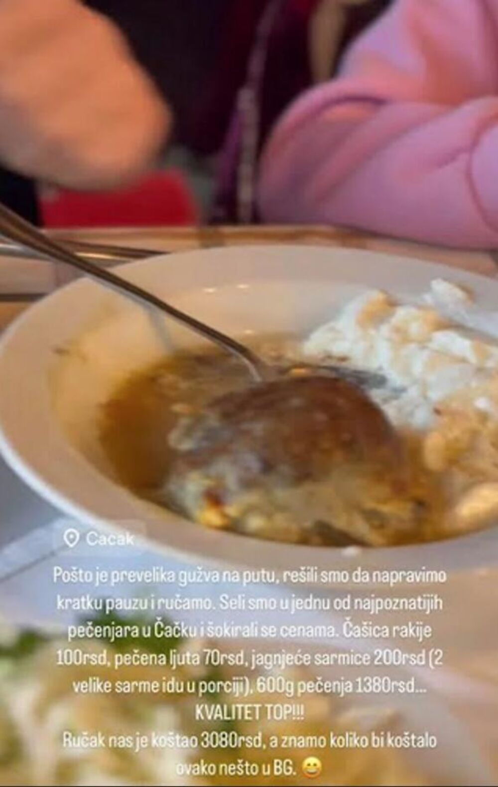 Cene u čačanskom restoranu