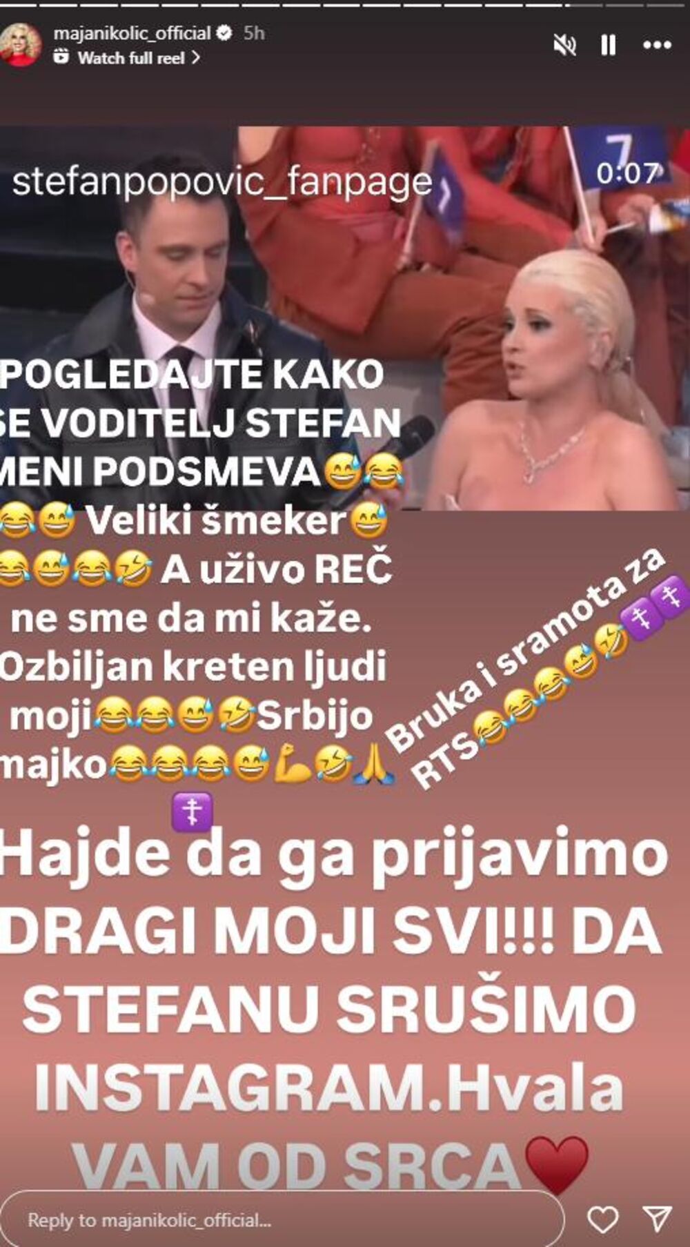 Maja prozvala Stefana