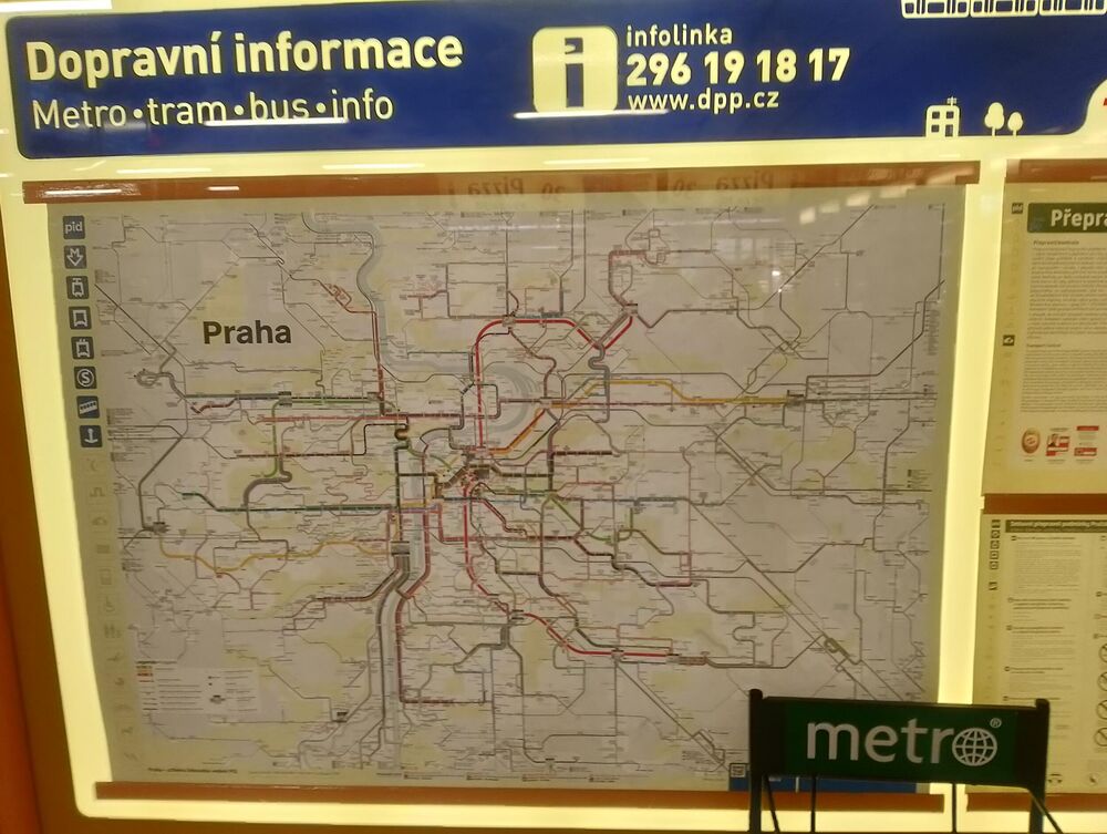 Mapa metro stanica u Pragu