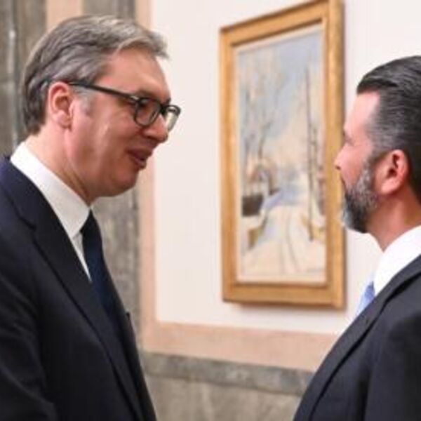 "Srdačan razgovor!" Vučić se sastao sa Donaldom Trampom Mlađim u Beogradu (FOTO)