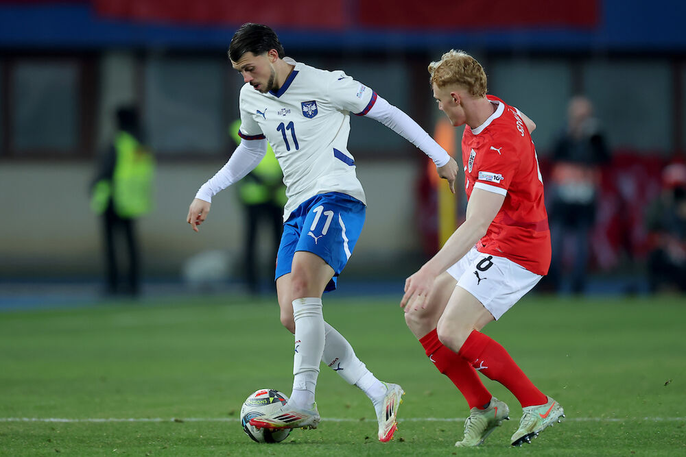 Detalj sa meča između Austrije i Srbije u Beču