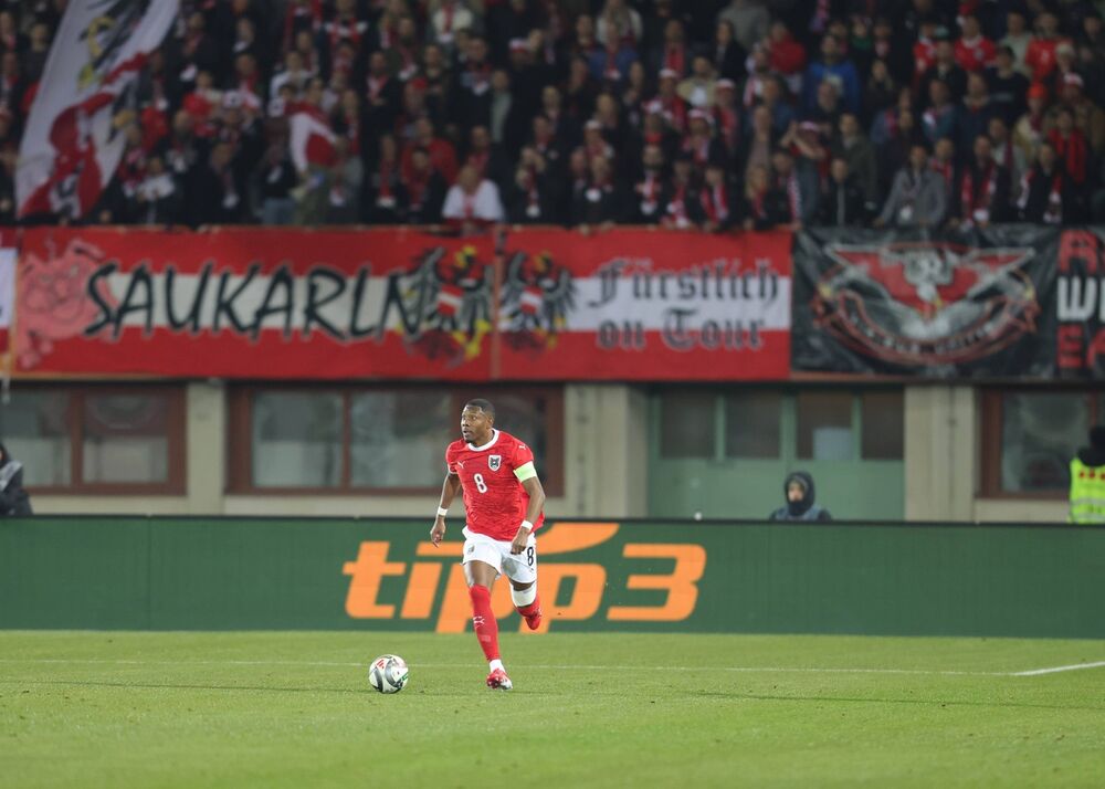 David Alaba na utakmici Austrije i Srbije