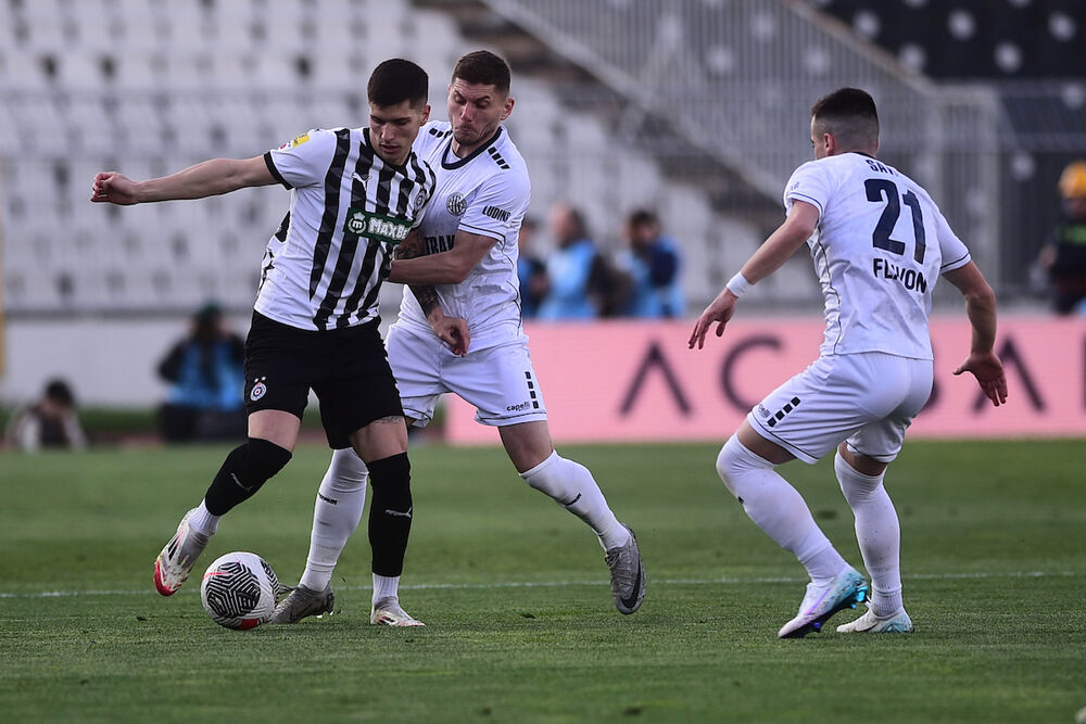 Detalj sa utakmice Partizana i TSC-a iz Bačke Topole