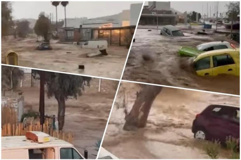 Stravično nevreme u Grčkoj: Snažna oluja pravi pustoš, bujica nosi automobile (VIDEO)