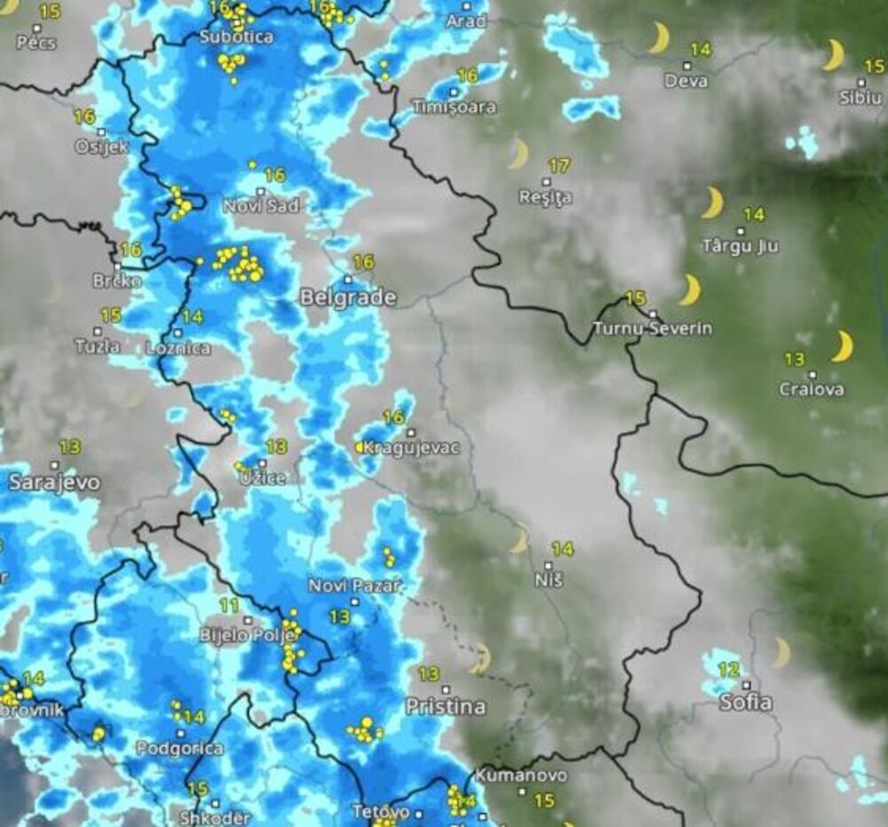 Nevreme u petak, 2 sata ujutru