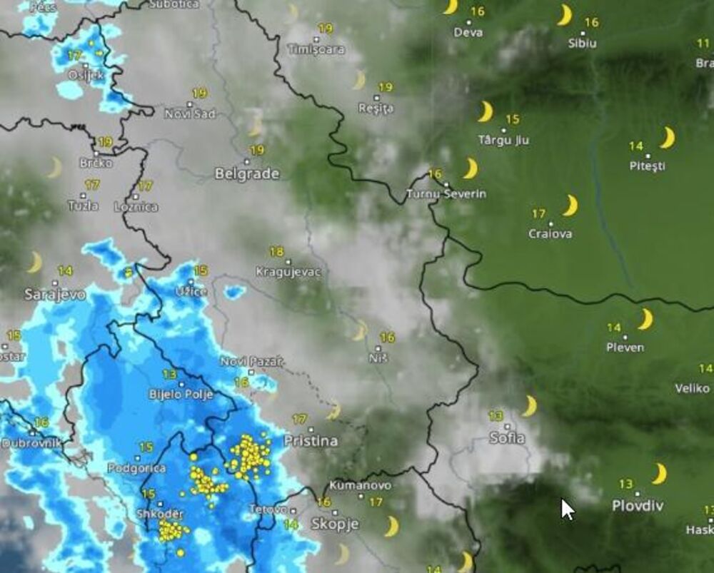 Nevreme u 22 sata u četvrtak