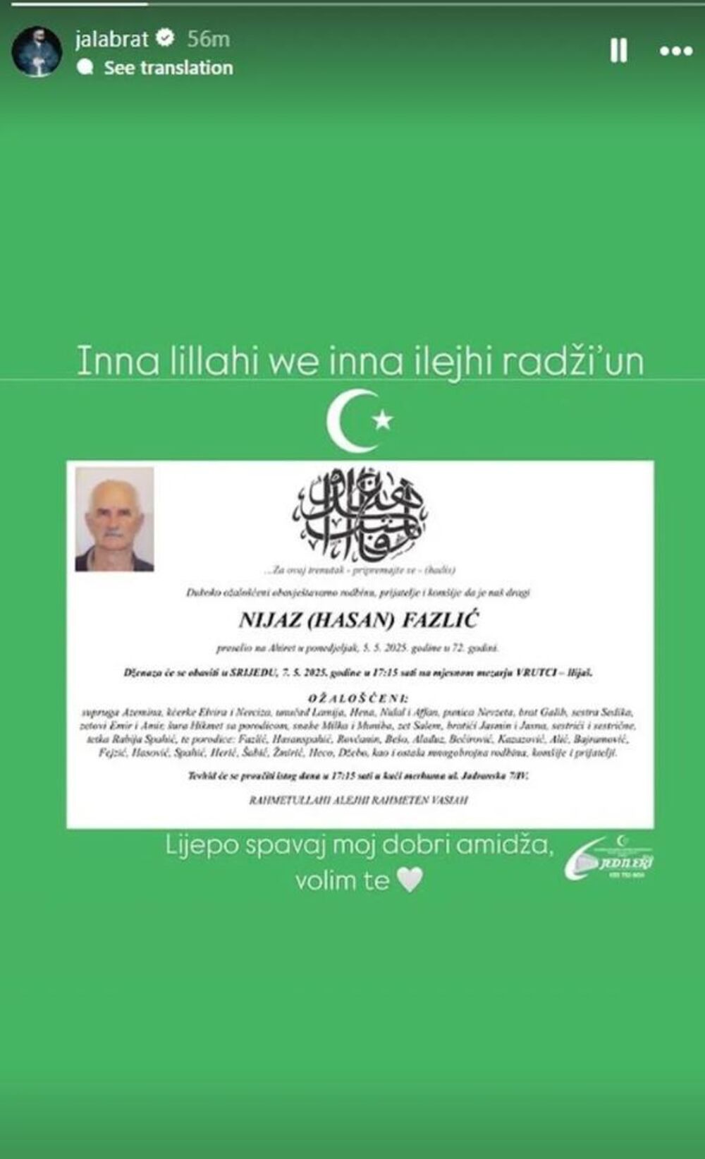 Jali bratu umro stric