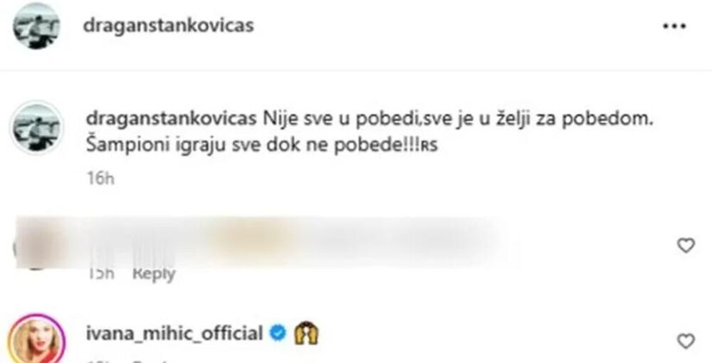 Ivana reagovala na Dragana
