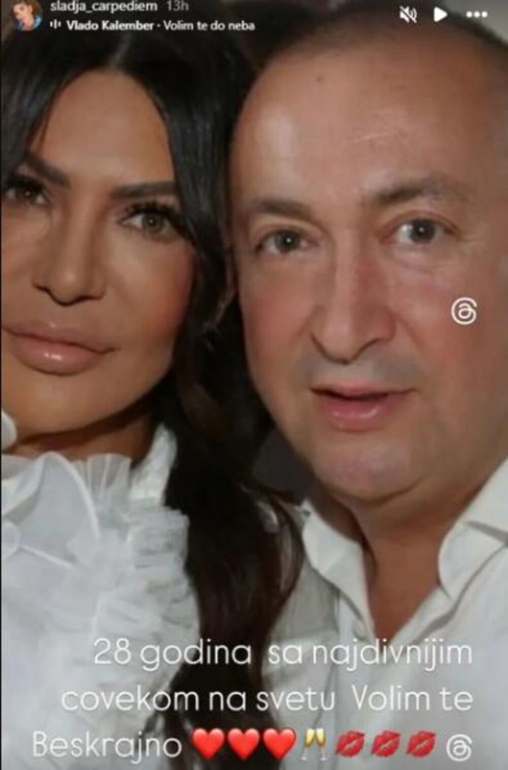 Slađa čestitala mužu godišnjicu