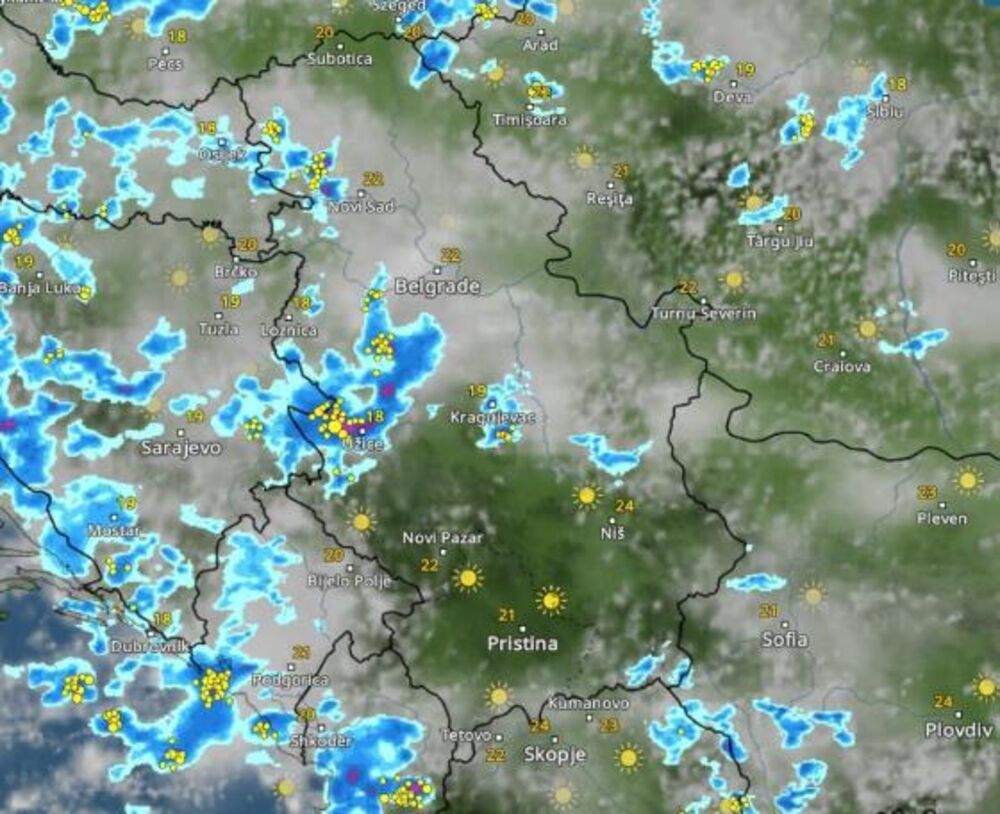 Kretanje nevremena u 17 časova