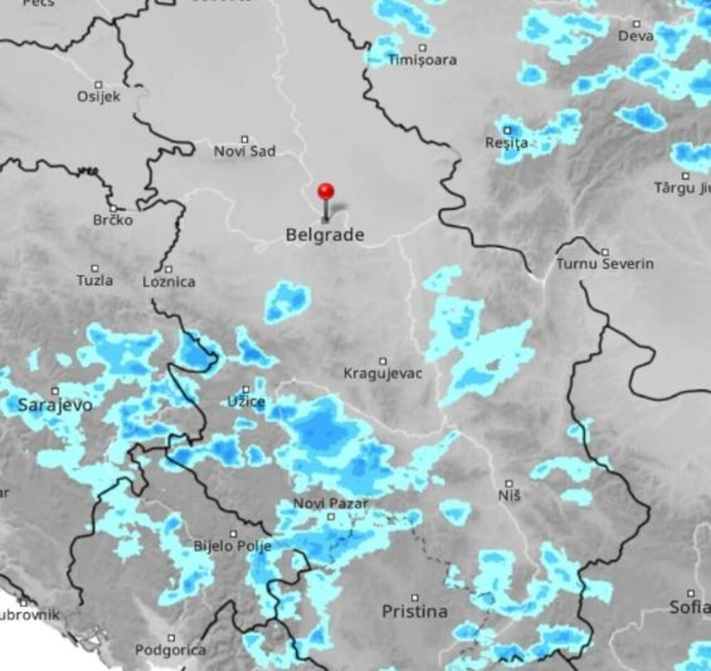 Kretanje nevremena u 21 sat