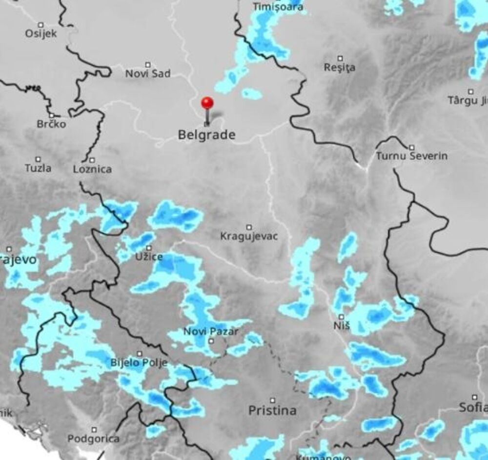Kretanje nevremena u 22 sata