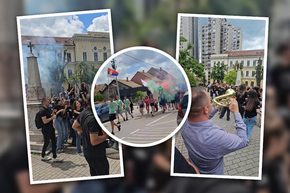 "Srećno, decooo" Maturanti širom Srbije slave kraj škole! Iste majice, trubači, baklje, pesma - nestvarni snimci!