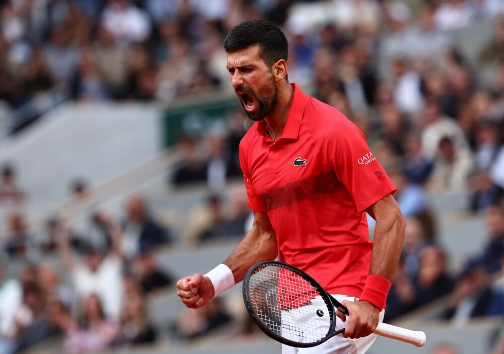 Novak Đoković na meču protiv Janika Sinera