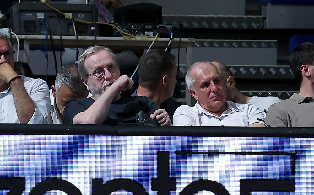 Bogdan Diklić i Željko Obradović na utakmici Partizana