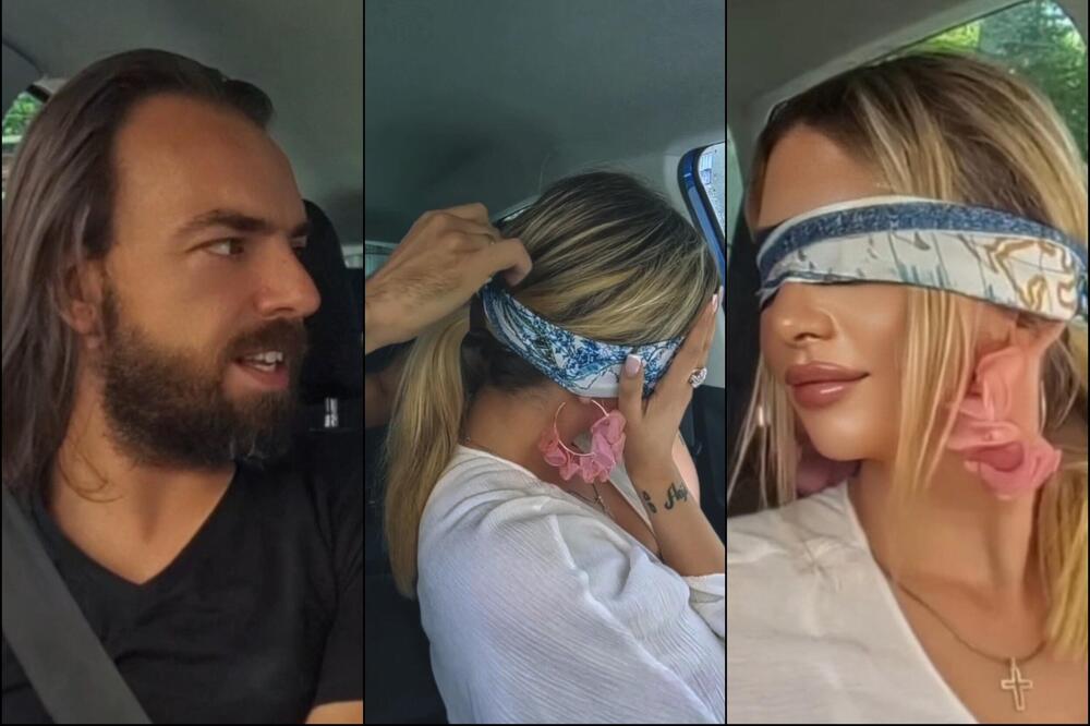 Milica sa povezom na očima vozila automobil po Beogradu? Voditelj se preznojio, Srbi snimak gledaju iznova