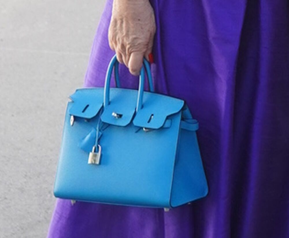 Turquoise Togo Leather Palladium Plated Birkin Bag