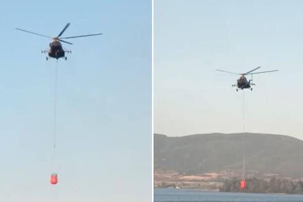 Prvi snimci gašenja požara koja je zahvatila šumu u blizini Golupca! Helikopterima vade vodu iz Dunava (VIDEO)