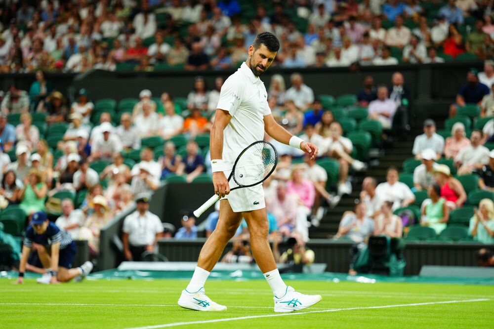 Novak Đoković na meču protiv Aleksandera Mulea