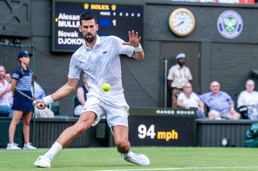 Novak Đoković na meču protiv Aleksandera Mulea