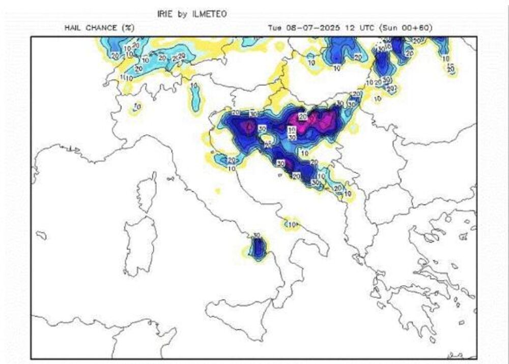 Pad temperatura u utorak, 8 jula