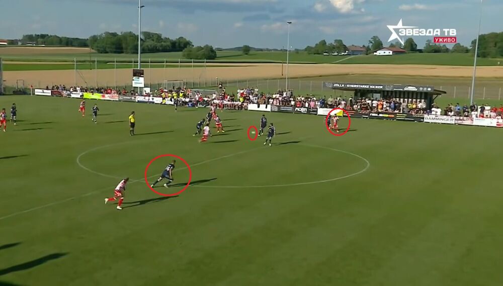 Sporan detalj sa utakmice Crvene zvezde i Puškaš Akademije