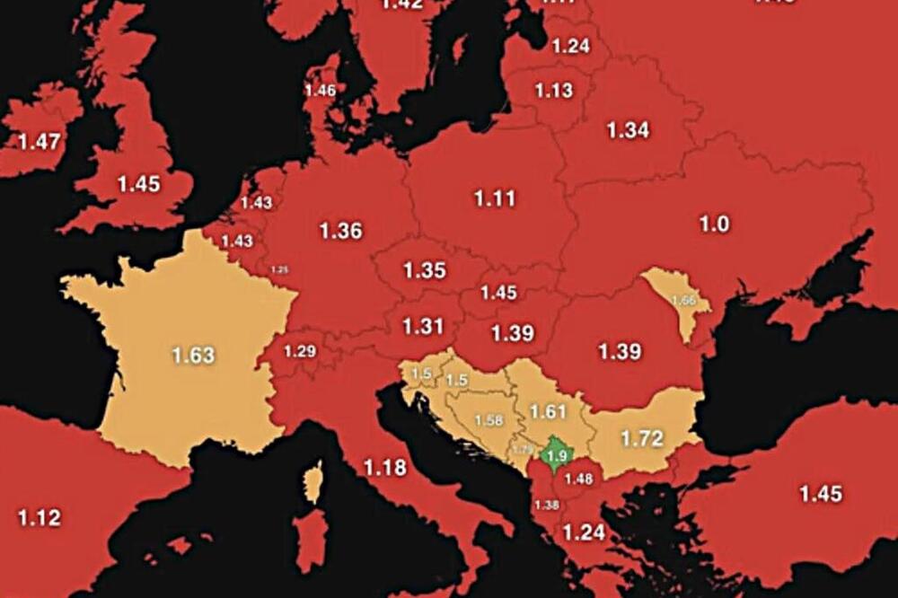 Širi se jeziva MAPA na kojoj je i Srbija, a objavio ju je Ilon Mask: Samo jedan deo Evrope je u zelenom! (FOTO)