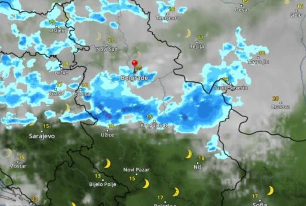 Kretanje nevremena u 5 sati