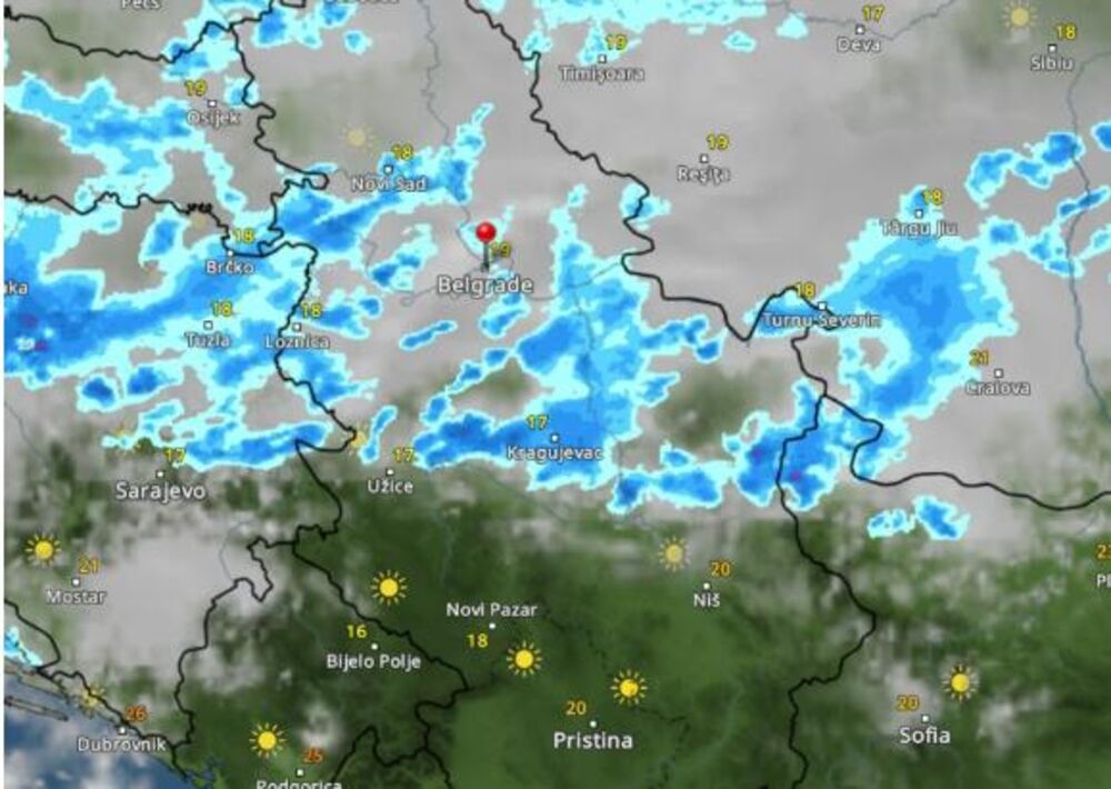 Kretanje nevremena u 7 sati