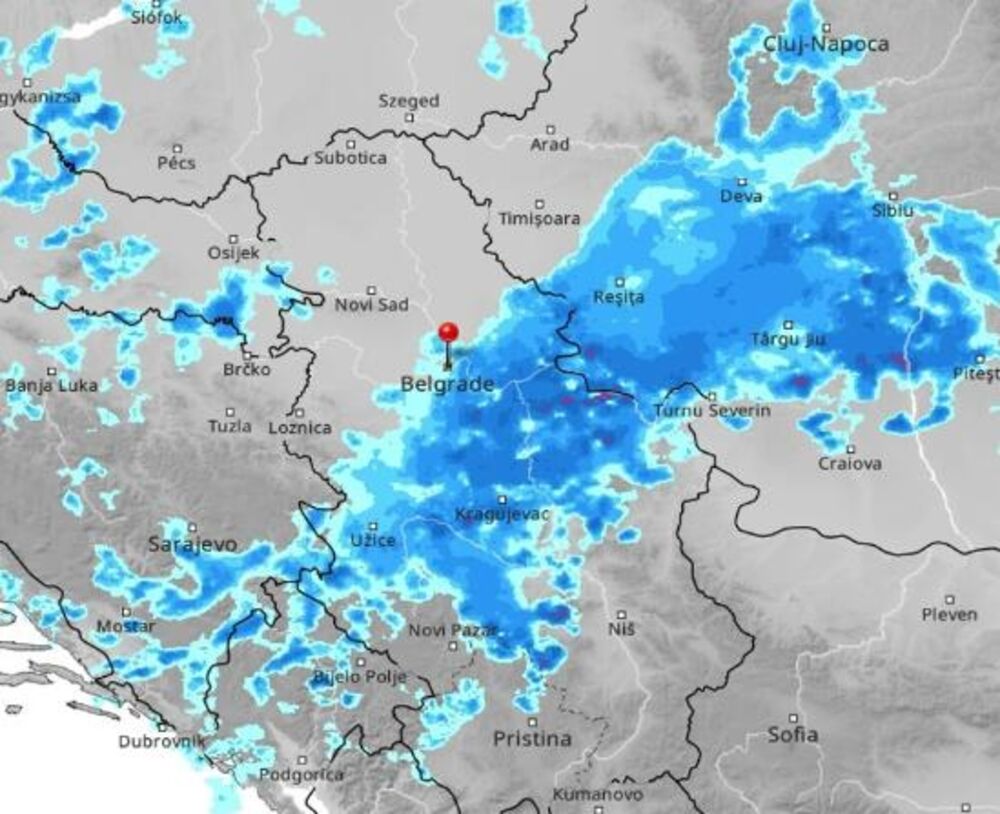 Kretanje nevremena u 14 časova