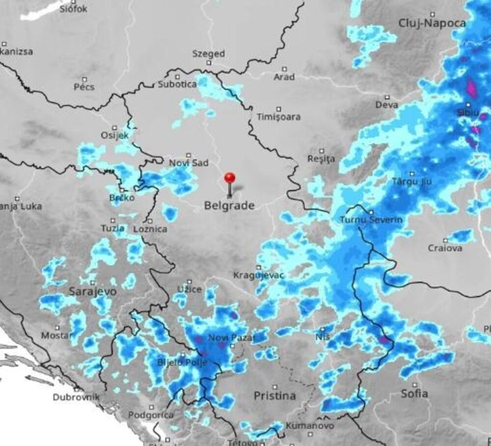 Kretanje nevremena u 16 časova