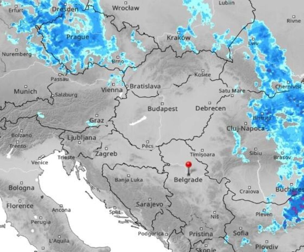 Kretanje nevremena u 22 sata