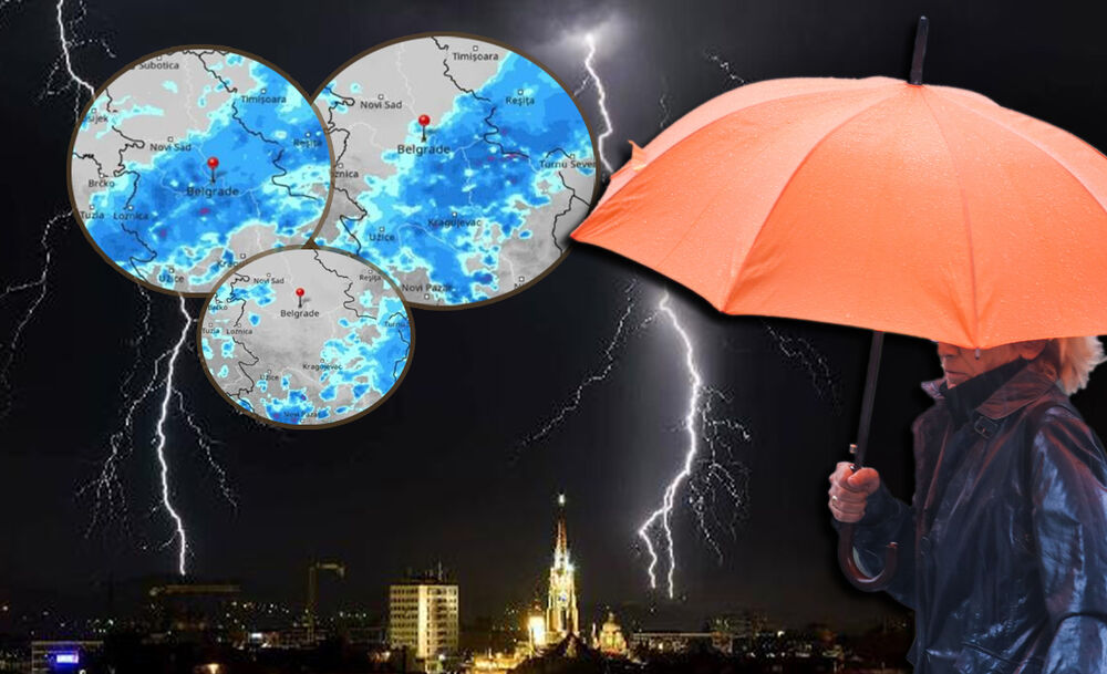 Oluja i žena sa kišobranom