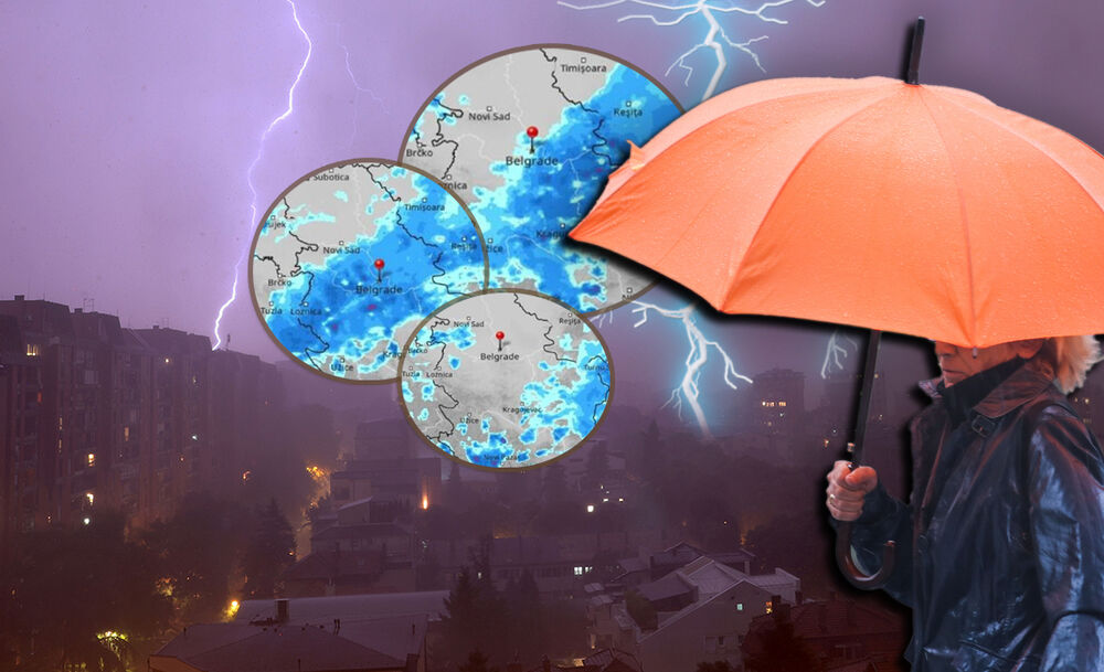 Oluja i žena sa kišobranom