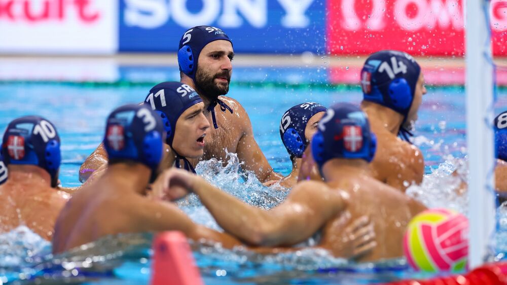 Vaterpolisti Srbije na meču protiv SAD-a