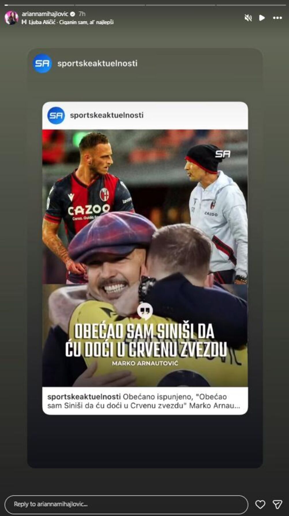 Arijana Mihajlović, Siniša Mihajlović, Marko Arnautović