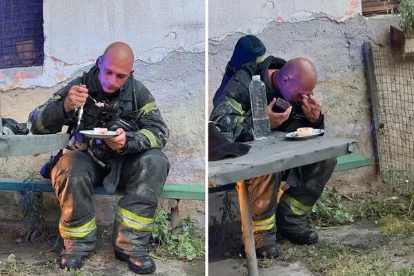 BORBA JE TRAJALA CELU NOĆ, TIHI HEROJ JE OSTAO SAM I ISCRPLJEN: Najtužnija slika posle haosa u Novom Sadu! (FOTO)