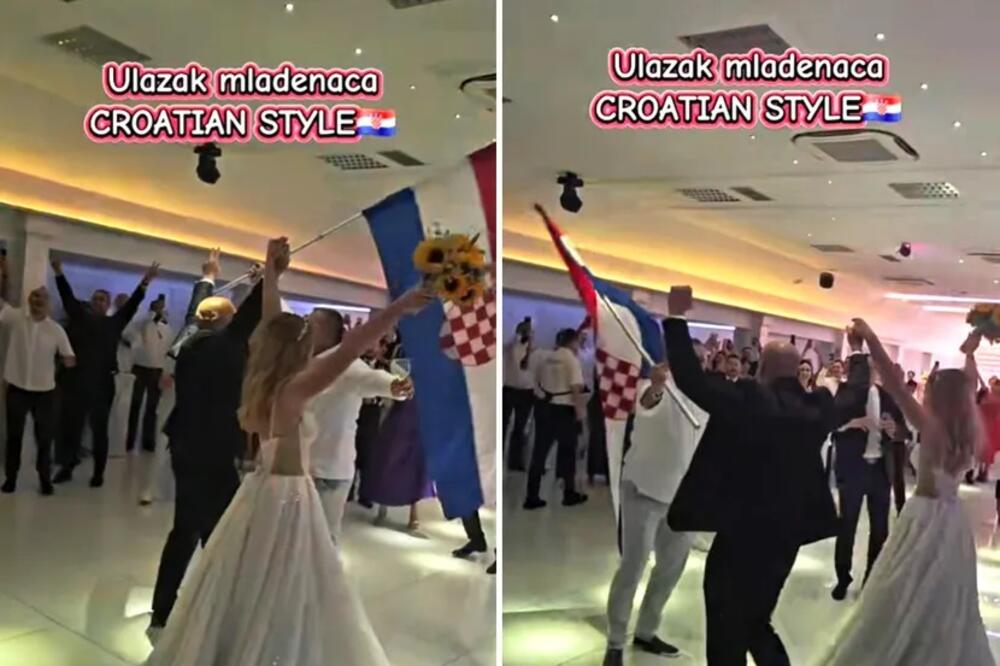 MLADENCI ULAZE UZ TOMPSONOVU "ČAVOGLAVU, GOSTI PADAJU U TRANS, MAŠU ZASTAVAMA, LUDUJU: O ovoj svadbi svi bruje!