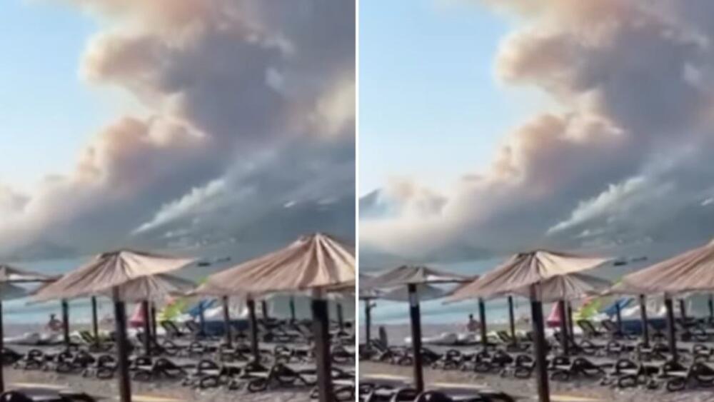 Bukti požar između Buljarica i Čanja, vatra van kontrole! Dim stigao do PLAŽA, jezivi snimci! (VIDEO)