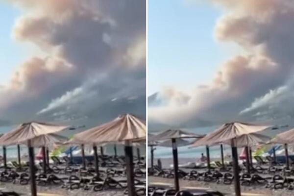 Bukti požar između Buljarica i Čanja, vatra van kontrole! Dim stigao do PLAŽA, jezivi snimci! (VIDEO)