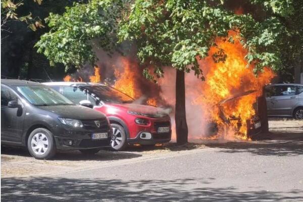 Kulja vatra u Bloku 70: Zapaljen automobil na parkingu, slike izgledaju jezivo! (FOTO)